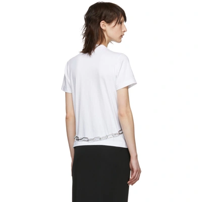 Shop Comme Des Garçons Comme Des Garcons White Chain Detail T-shirt In 2 White