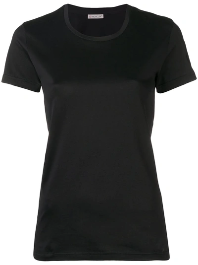 Shop Moncler Embroidered Patch Slim T-shirt - Black
