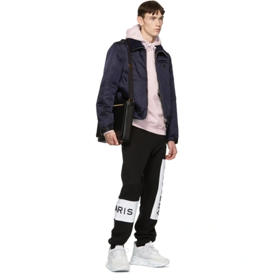 Shop Givenchy Black And White Logo Jogging Lounge Pants In 001 Black
