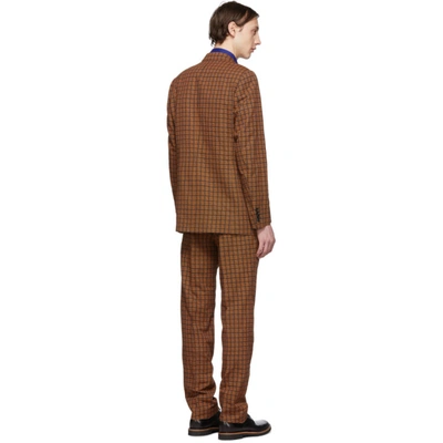 Shop Dries Van Noten Black And Orange Slim Kline Suit In Orange353
