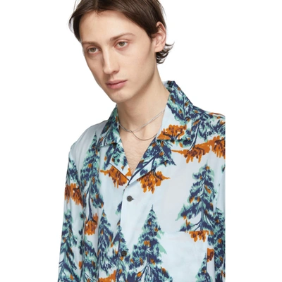 Shop Acne Studios Blue & Orange Simon Pine Shirt