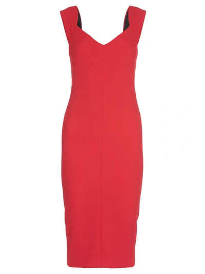 Shop Victoria Beckham Fitted Dress In Red