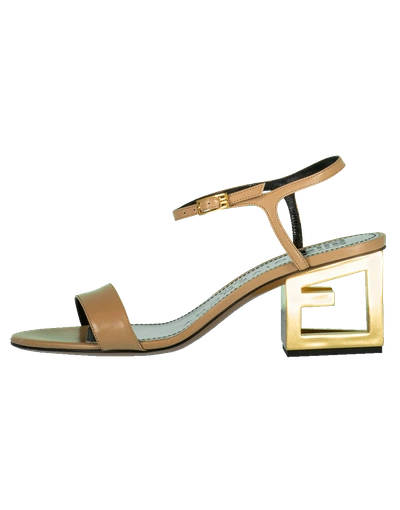 Shop Givenchy Triangle Heel Sandal In Beige