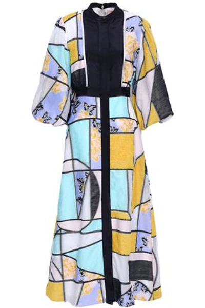 Shop Roksanda Jacquard Midi Dress In Multicolor