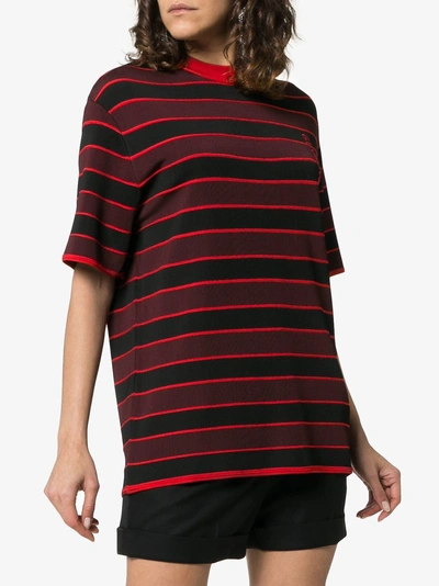 Givenchy Logo Embroidered Striped Top In Black