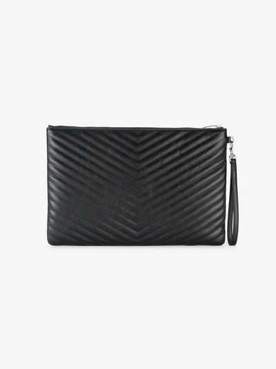 Shop Saint Laurent Large Monogram Document Holder In Black