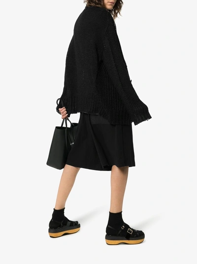 Shop Ann Demeulemeester Loose Fit Knitted Cardigan In Black