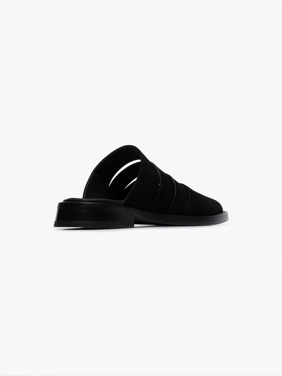 Shop Ann Demeulemeester Black Cutout Suede Mules In 099 Black