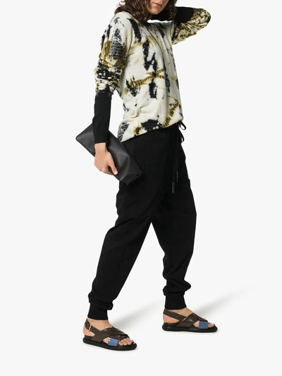 Shop Ann Demeulemeester Printed Slouchy Silk Cashmere Blend Jumper In Black