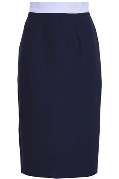 Shop Roksanda Woman Two-tone Crepe Pencil Skirt Indigo