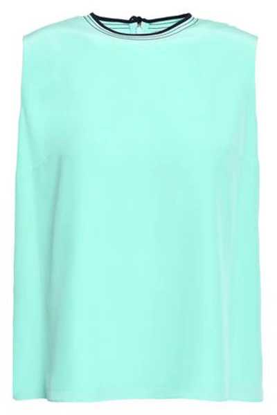 Shop Roksanda Woman Silk-crepe Blouse Mint