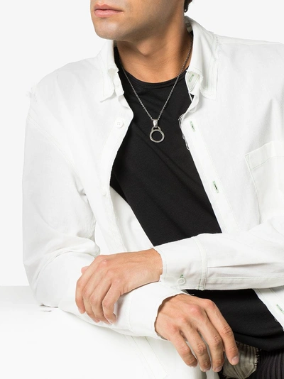 Shop Yohji Yamamoto Silver Glass Holder Necklace In Metallic