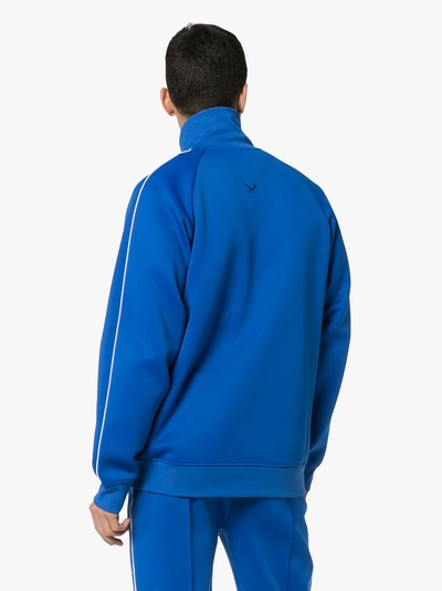 Shop Kenzo Stand Collar Track Jacket In Blue