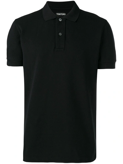 Shop Tom Ford Plain Polo Shirt - Black