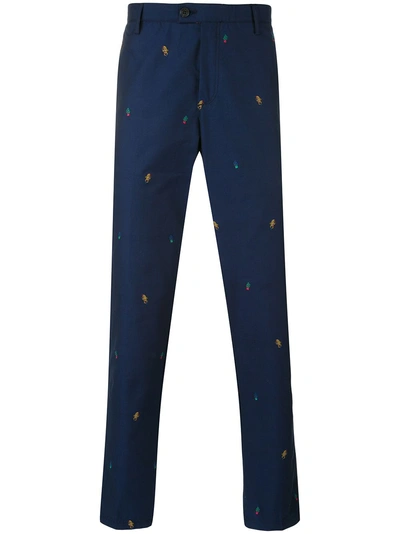 KENZO 刺绣贴花长裤 - 蓝色