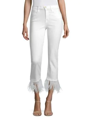 frame feather jeans