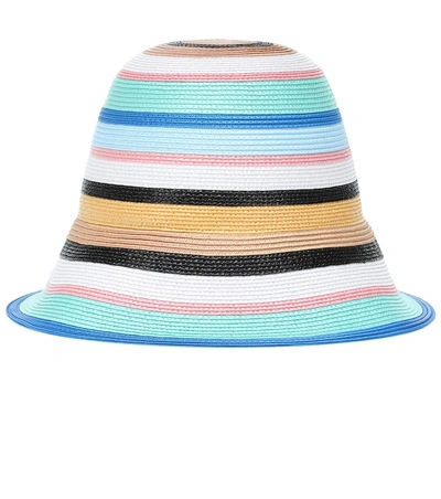 Shop Emilio Pucci Striped Hat In Multicoloured