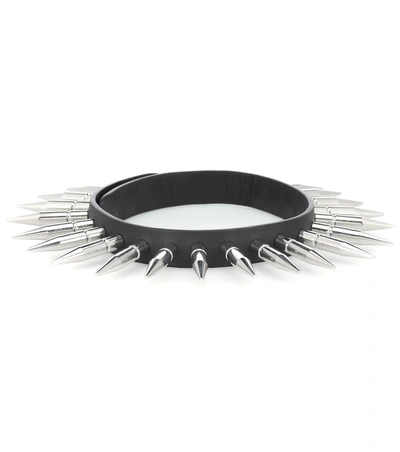 Shop Vetements Spiked Leather Choker In Black