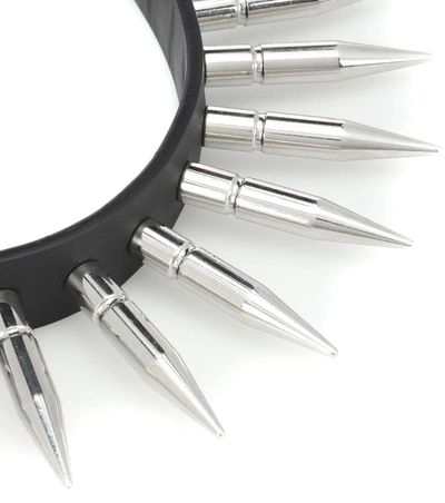 Shop Vetements Spiked Leather Choker In Black