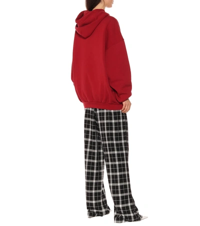 Shop Balenciaga Oversized Cotton Jersey Hoodie In Red