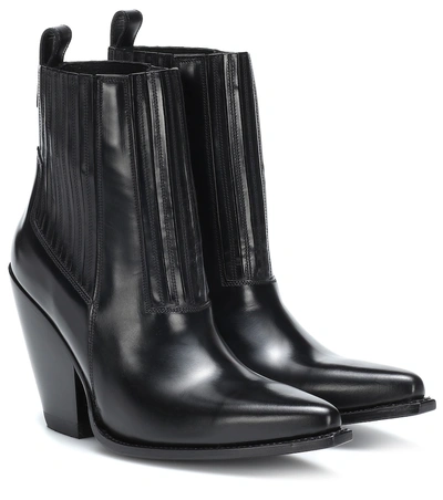 Shop Valentino Garavani Leather Ankle Boots In Black
