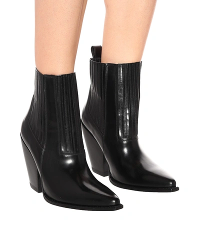 Shop Valentino Garavani Leather Ankle Boots In Black