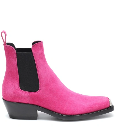 Shop Calvin Klein 205w39nyc Western Claire Suede Ankle Boots In Pink