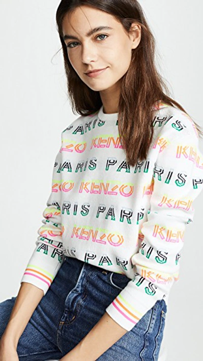 Shop Kenzo Allover Sweater In White