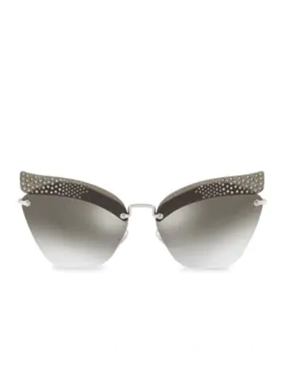 Shop Miu Miu 63mm Mirrored Sunglasses In Grey Mirror