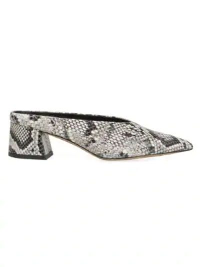 Shop Vince Ralston Snakeskin-embossed Leather Mules In Sahara