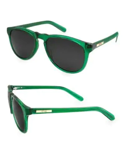 Shop Aqs Women's 53mm Banks Oval Sunglasses In Green