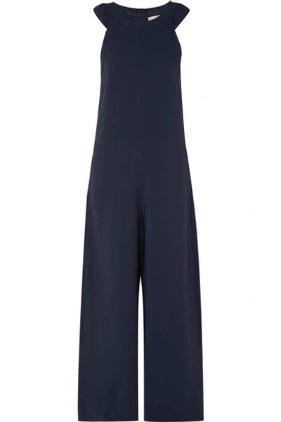 Shop Red Valentino Crepe Jumpsuit In Navy