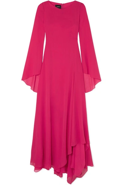 Shop Akris Silk-georgette Gown In Pink