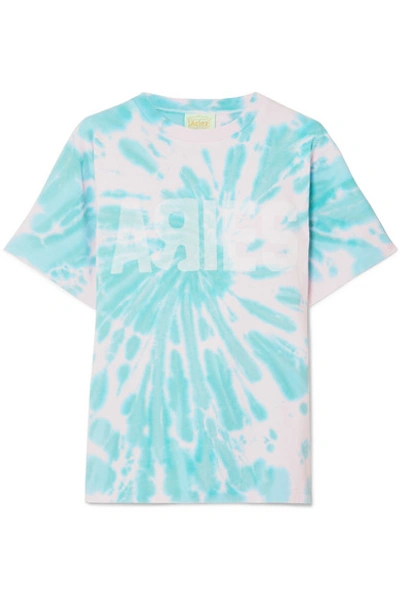 Shop Aries Go Your Own Way Printed Tie-dyed Cotton-jersey T-shirt In Pastel Pink