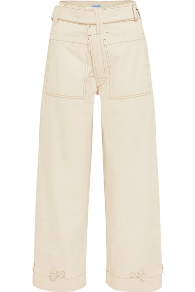 Shop Mugler High-rise Wide-leg Jeans In White