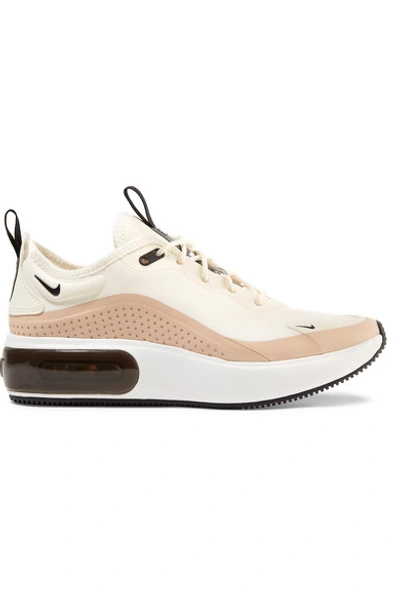 Shop Nike Air Max Dia Leather-trimmed Mesh Sneakers In Cream