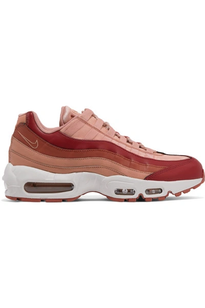 Shop Nike Air Max 95 Suede And Leather Sneakers In Blush