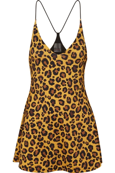 Shop Adam Selman Sport Leopard-print Stretch-jersey Mini Dress In Leopard Print