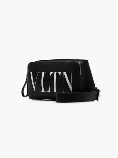 Shop Valentino Black Vltn Logo Cross Body Bag