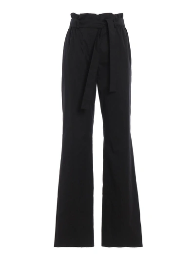 Shop Moschino Belted Trousers In Black