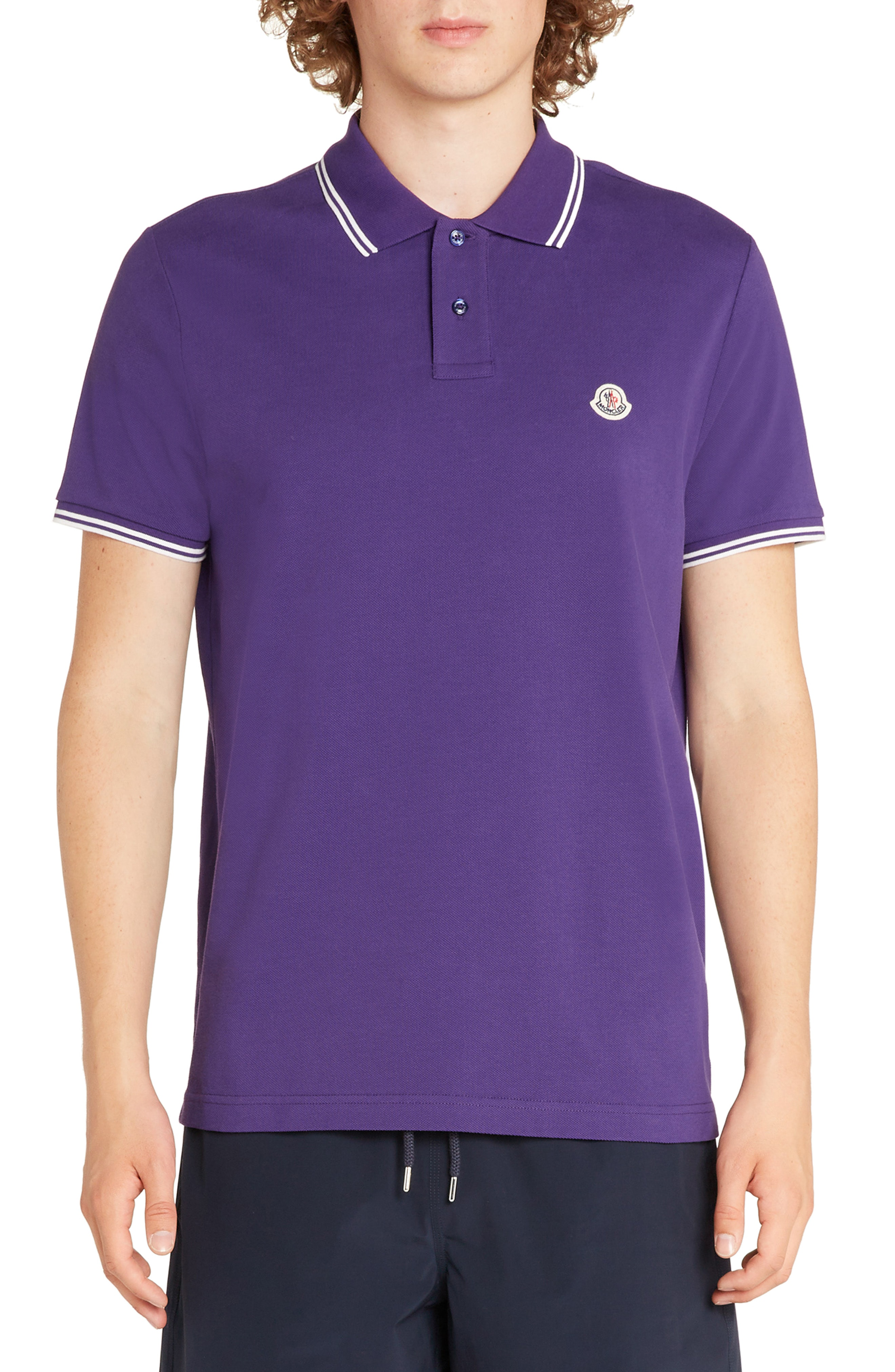 purple moncler polo