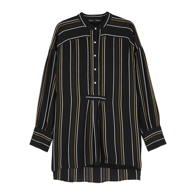 Shop Proenza Schouler Black Striped Crepe Shirt