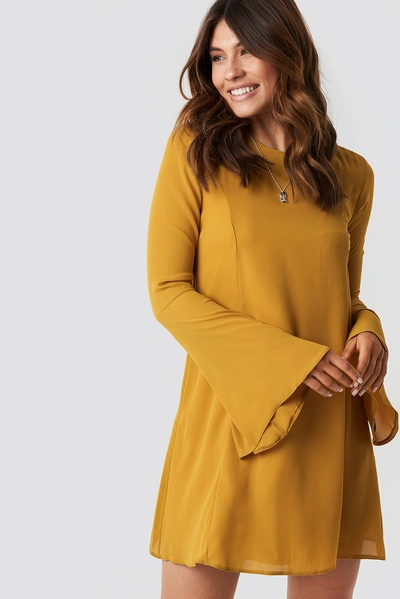 Shop Trendyol Handles Flywheel Mini Dress - Yellow In Mustard