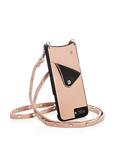 Shop Bandolier Sarah Leather Iphone X/xs Crossbody In Blush Silver