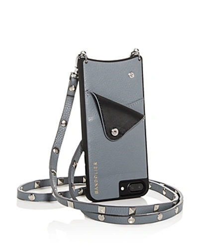 Shop Bandolier Sarah Leather Iphone X/xs Crossbody In Storm Silver