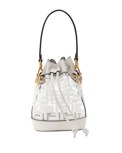 Shop Fendi Mon Tresor Mini Ff Bucket Bag In White