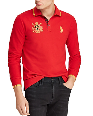 polo ralph lauren custom slim fit mesh polo long sleeve