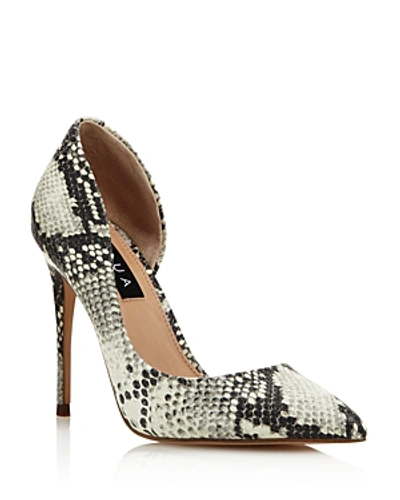 Shop Aqua Women's Dion Half D'orsay High-heel Pumps - 100% Exclusive In Natural Snake Leather