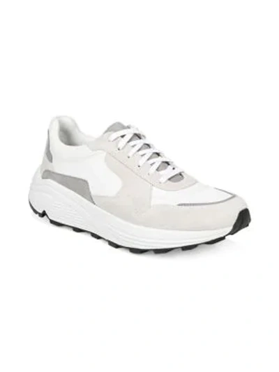 Shop Vince Eastside Chunky Leather & Suede Sneakers In White