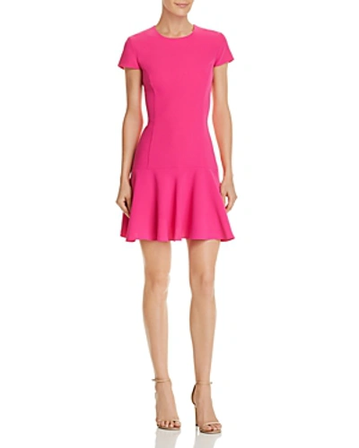 Shop Amanda Uprichard Hudson Flounced Dress In Hot Pink